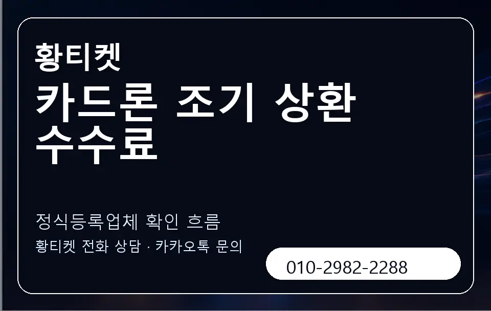 카드론 조기 상환 수수료 황티켓 캐러셀 4