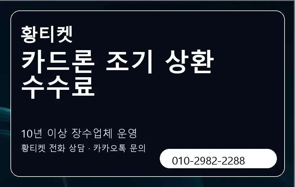 카드론 조기 상환 수수료 황티켓 캐러셀 5