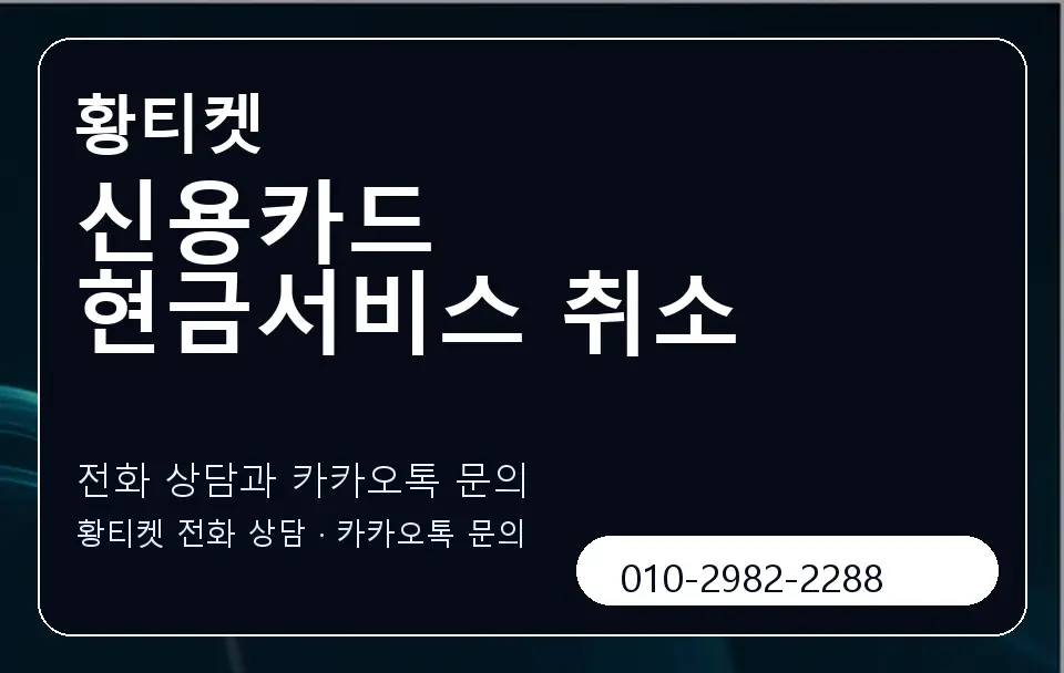 신용카드 현금서비스 취소 황티켓 캐러셀 1