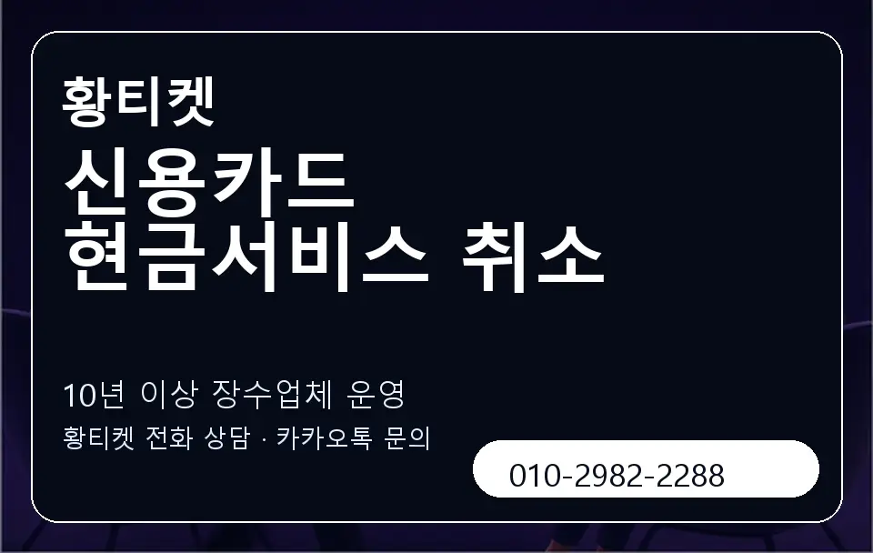 신용카드 현금서비스 취소 황티켓 캐러셀 5