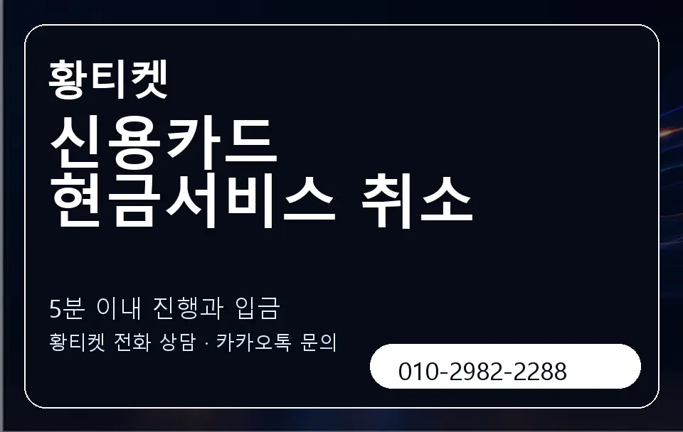 신용카드 현금서비스 취소 황티켓 캐러셀 6