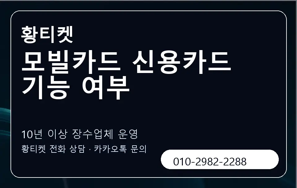 모빌카드 신용카드 기능 여부 황티켓 캐러셀 5