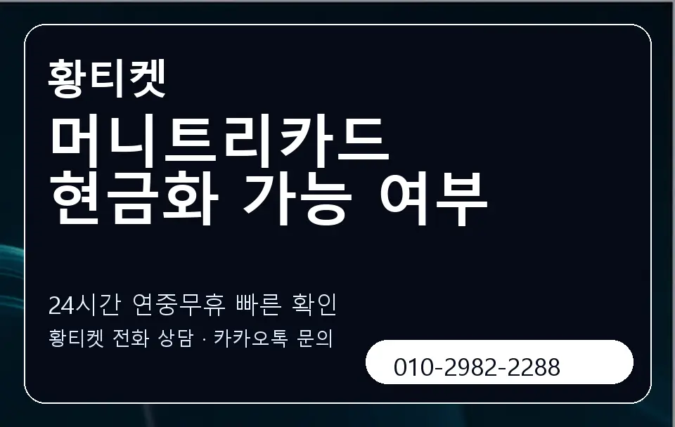 머니트리카드 현금화 가능 여부 황티켓 캐러셀 2