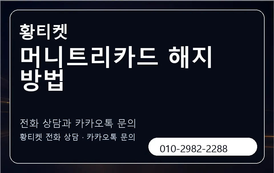 머니트리카드 해지 방법 황티켓 캐러셀 1