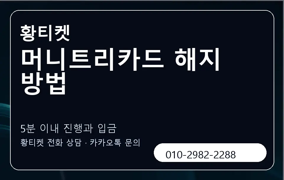 머니트리카드 해지 방법 황티켓 캐러셀 6