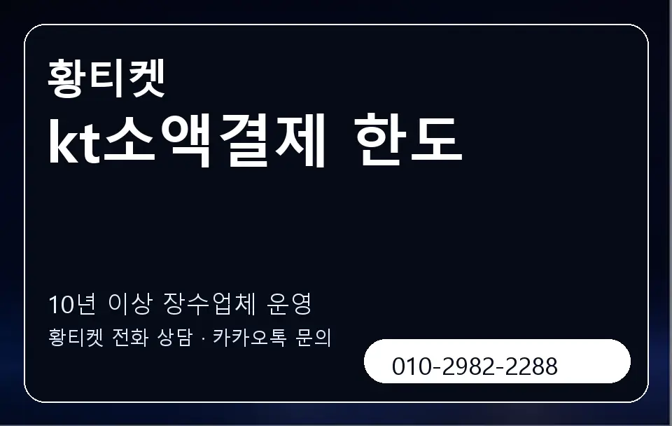 kt소액결제 한도 황티켓 캐러셀 5
