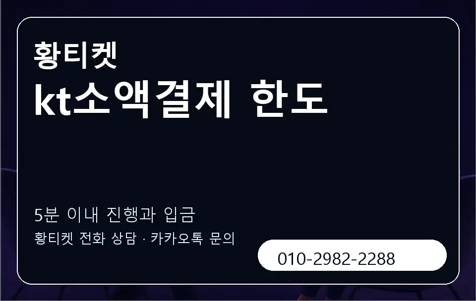 kt소액결제 한도 황티켓 캐러셀 6