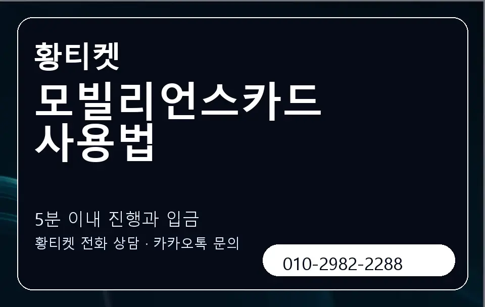 모빌리언스카드 사용법 황티켓 캐러셀 6