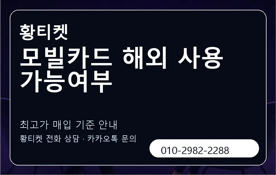 모빌카드 해외 사용 가능여부 황티켓 캐러셀 3