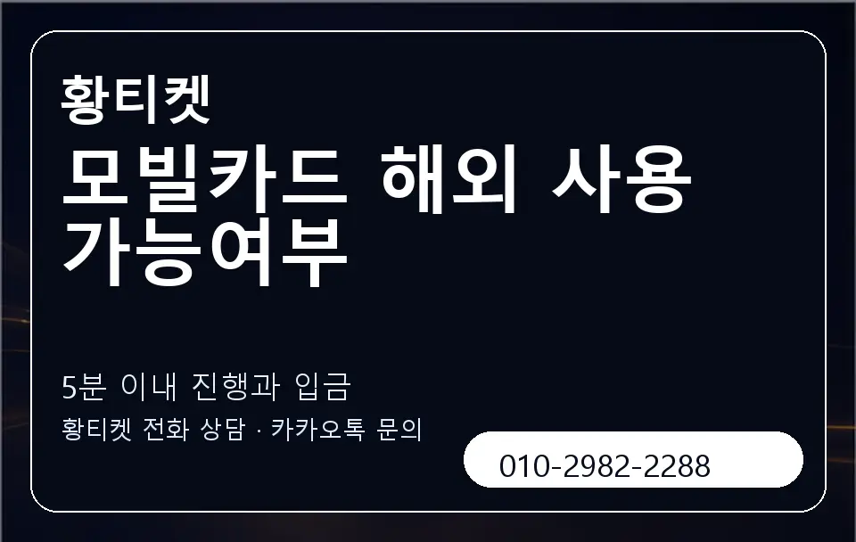 모빌카드 해외 사용 가능여부 황티켓 캐러셀 6