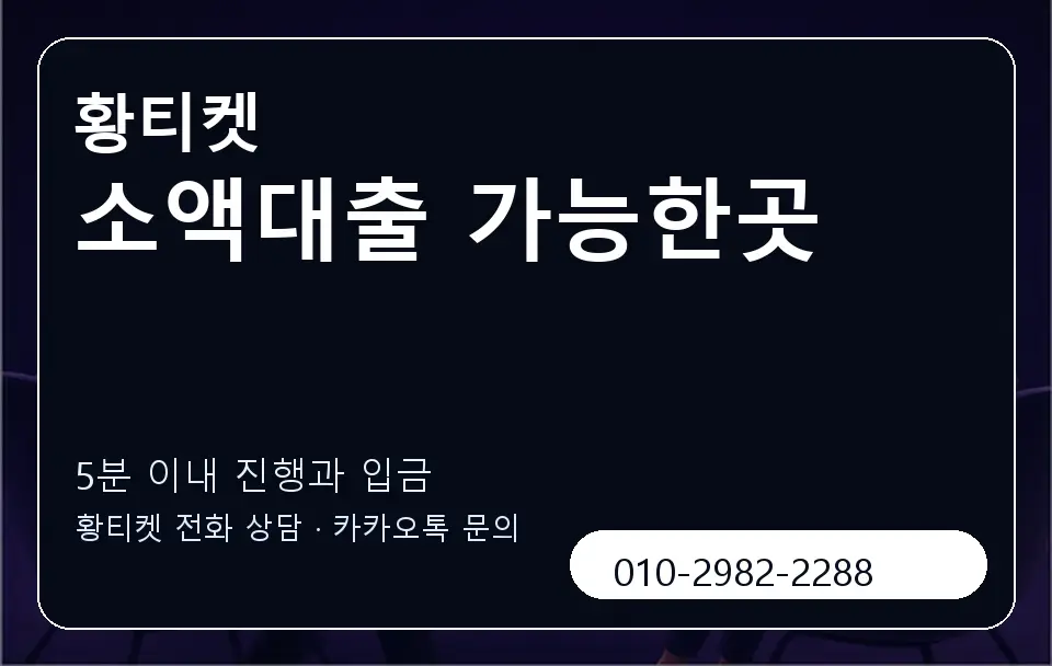 소액대출 가능한곳 황티켓 캐러셀 6
