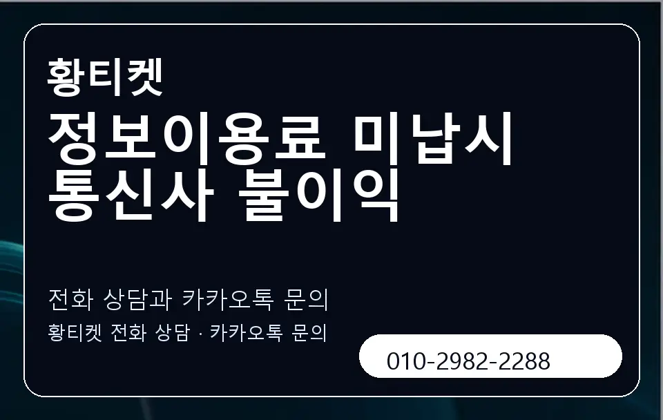 정보이용료 미납시 통신사 불이익 황티켓 캐러셀 1