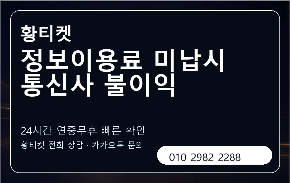 정보이용료 미납시 통신사 불이익 황티켓 캐러셀 2