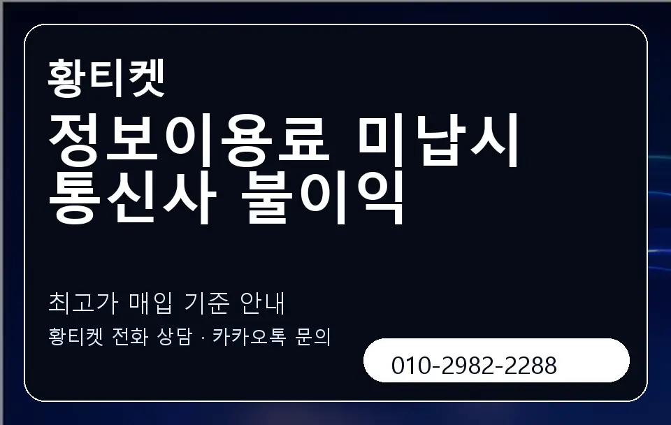 정보이용료 미납시 통신사 불이익 황티켓 캐러셀 3