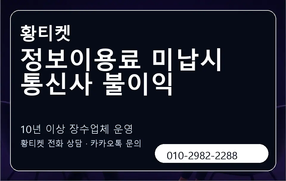 정보이용료 미납시 통신사 불이익 황티켓 캐러셀 5