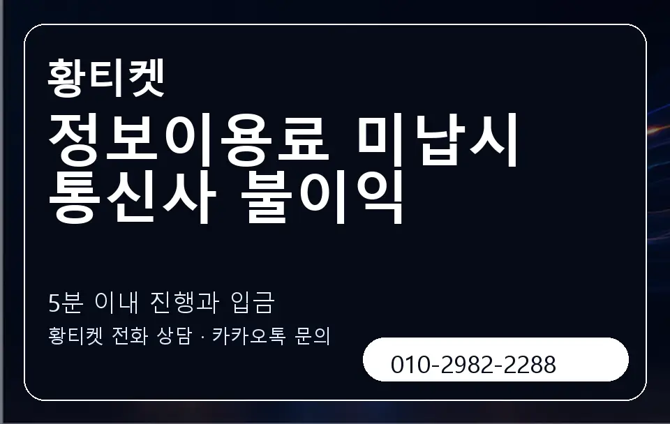 정보이용료 미납시 통신사 불이익 황티켓 캐러셀 6