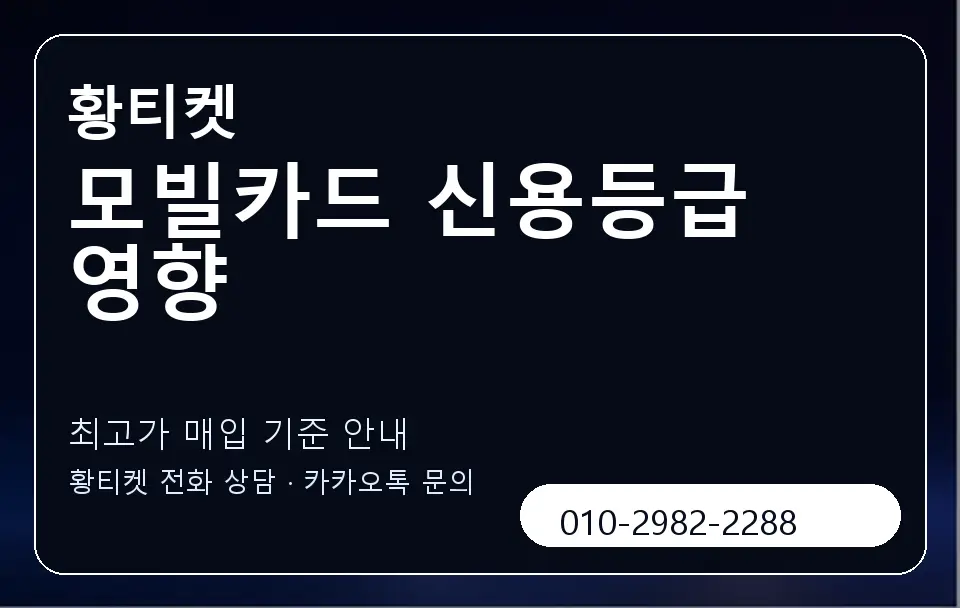 모빌카드 신용등급 영향 황티켓 캐러셀 3