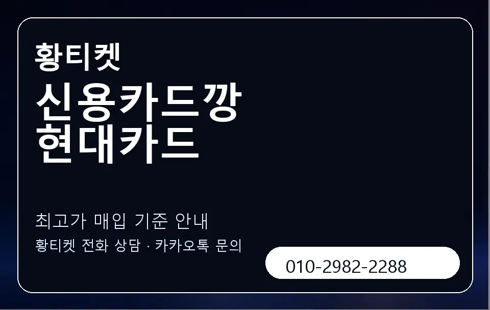 신용카드깡 현대카드 황티켓 캐러셀 3
