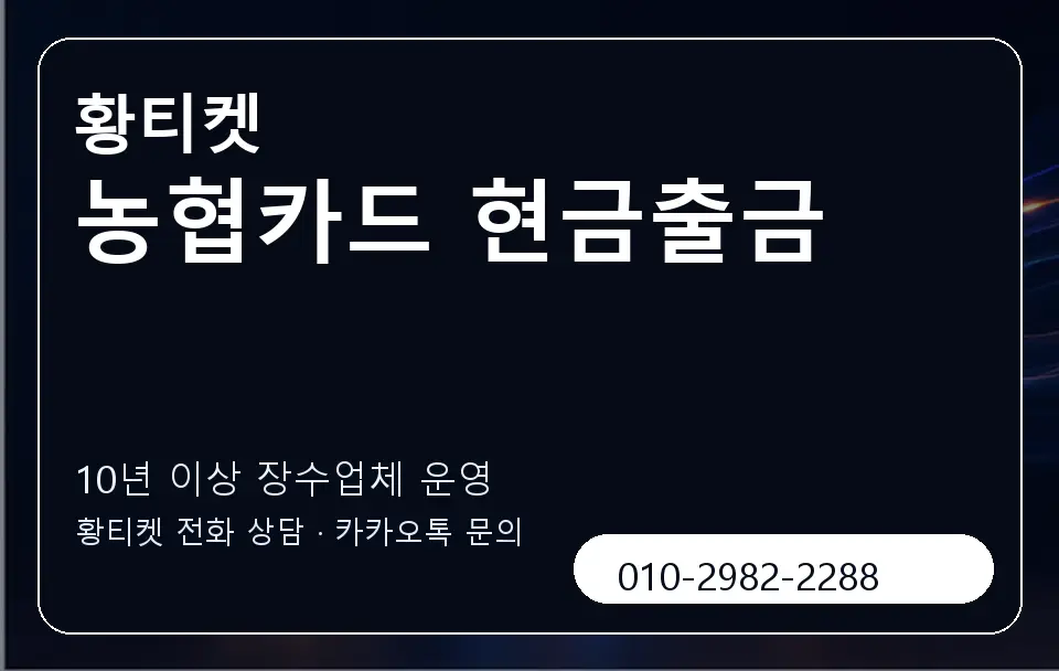 농협카드 현금출금 황티켓 캐러셀 5