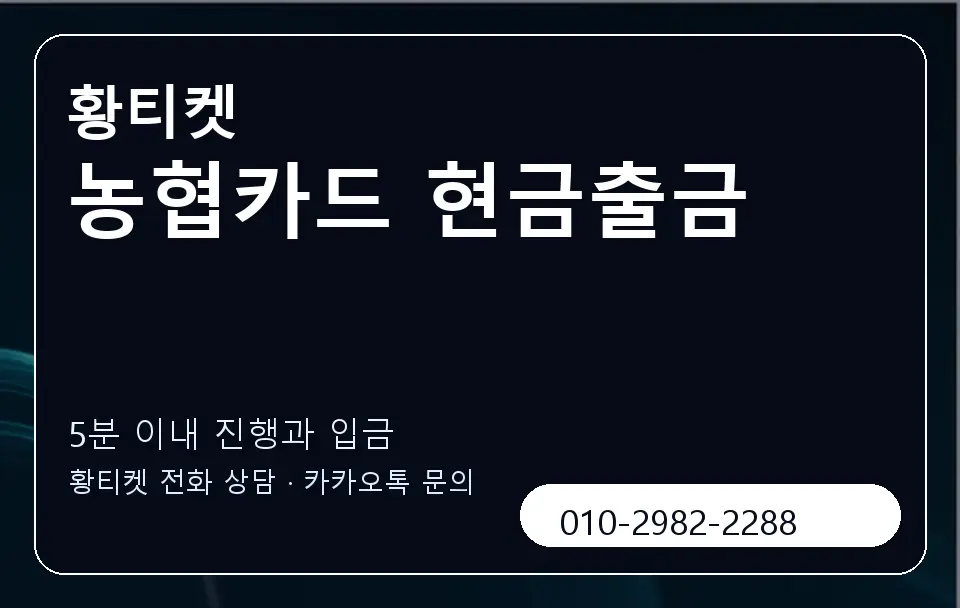 농협카드 현금출금 황티켓 캐러셀 6