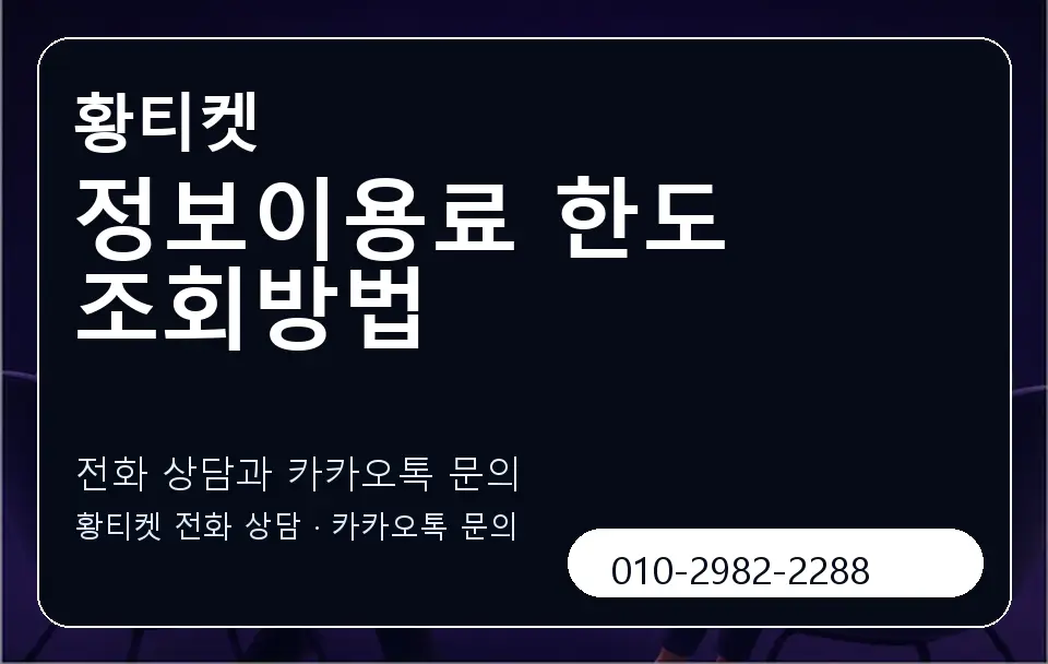 정보이용료 한도 조회방법 황티켓 캐러셀 1