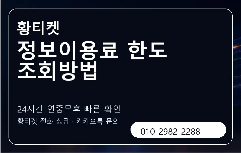 정보이용료 한도 조회방법 황티켓 캐러셀 2