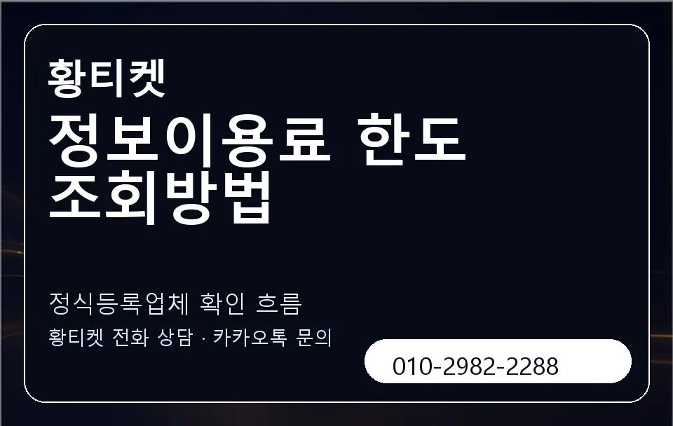 정보이용료 한도 조회방법 황티켓 캐러셀 4