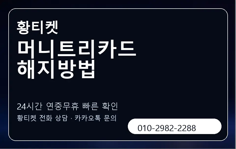 머니트리카드 해지방법 황티켓 캐러셀 2