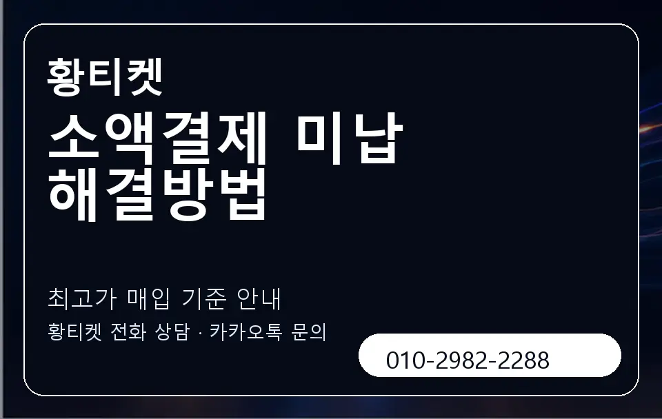 소액결제 미납 해결방법 황티켓 캐러셀 3