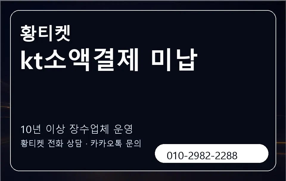 kt소액결제 미납 황티켓 캐러셀 5