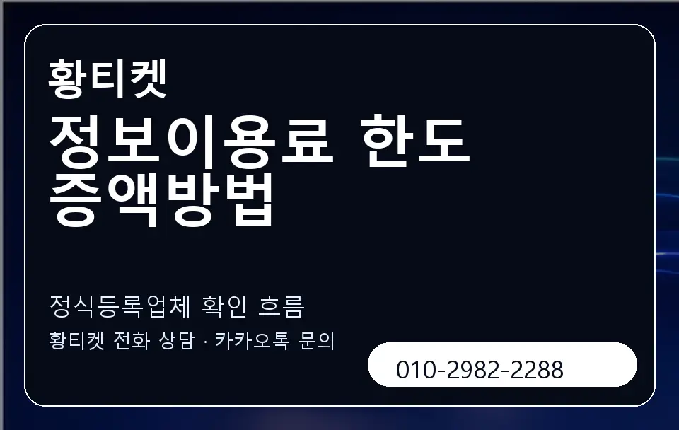 정보이용료 한도 증액방법 황티켓 캐러셀 4