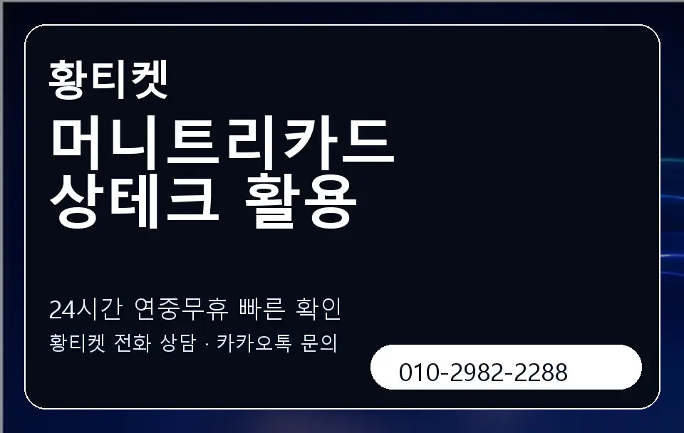 머니트리카드 상테크 활용 황티켓 캐러셀 2