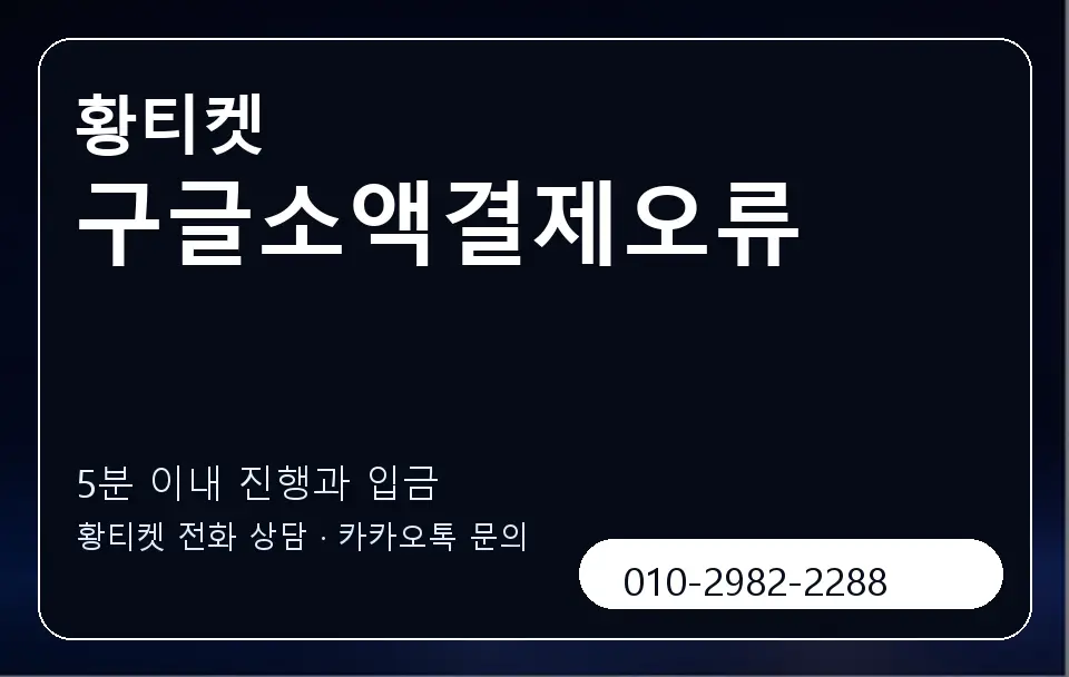 구글소액결제오류 황티켓 캐러셀 6