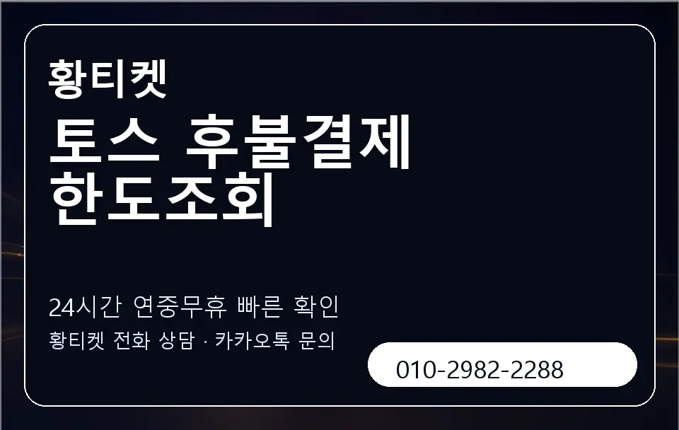 토스 후불결제 한도조회 황티켓 캐러셀 2