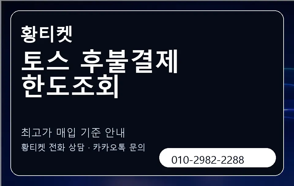 토스 후불결제 한도조회 황티켓 캐러셀 3