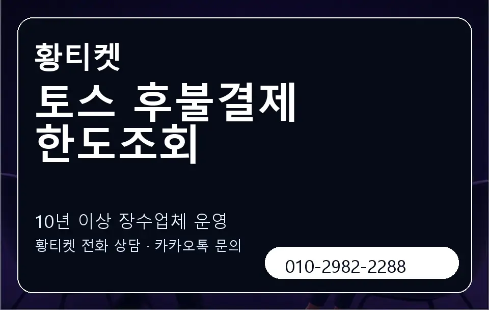 토스 후불결제 한도조회 황티켓 캐러셀 5