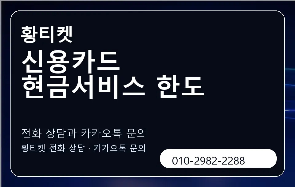 신용카드 현금서비스 한도 황티켓 캐러셀 1