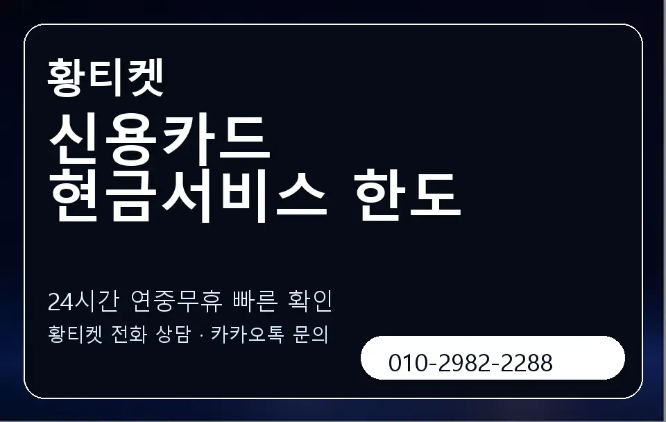 신용카드 현금서비스 한도 황티켓 캐러셀 2