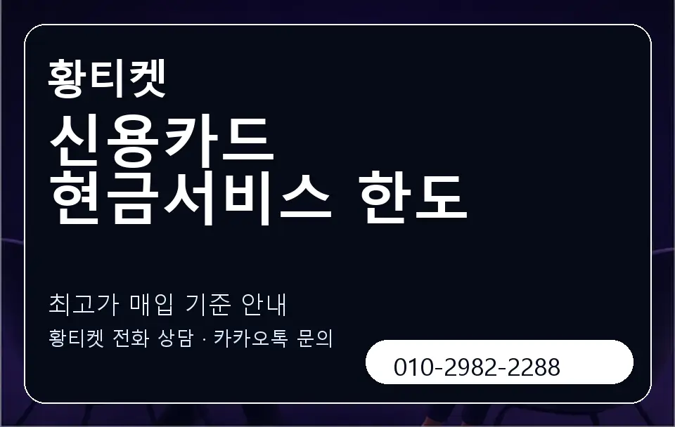신용카드 현금서비스 한도 황티켓 캐러셀 3