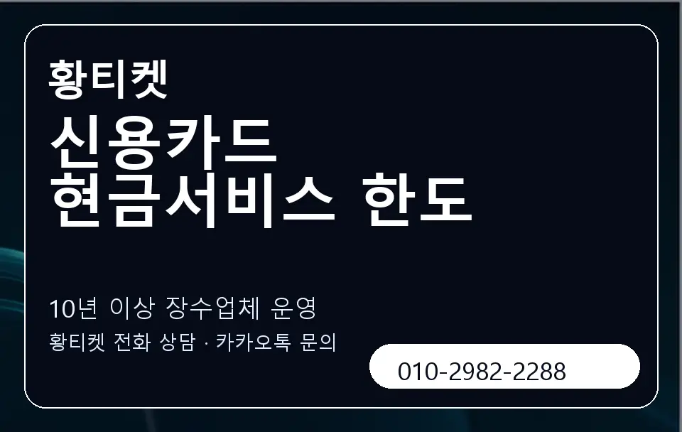 신용카드 현금서비스 한도 황티켓 캐러셀 5