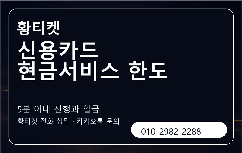 신용카드 현금서비스 한도 황티켓 캐러셀 6