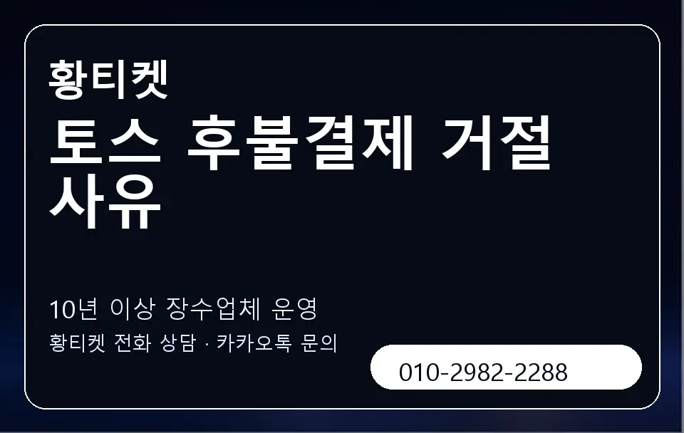 토스 후불결제 거절 사유 황티켓 캐러셀 5