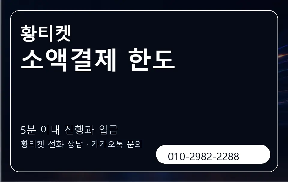 소액결제 한도 황티켓 캐러셀 6