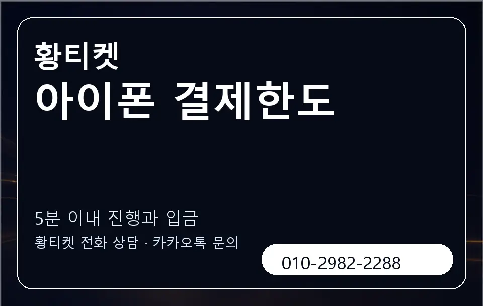아이폰 결제한도 황티켓 캐러셀 6