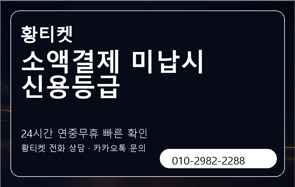 소액결제 미납시 신용등급 황티켓 캐러셀 2