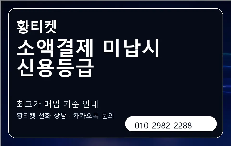 소액결제 미납시 신용등급 황티켓 캐러셀 3