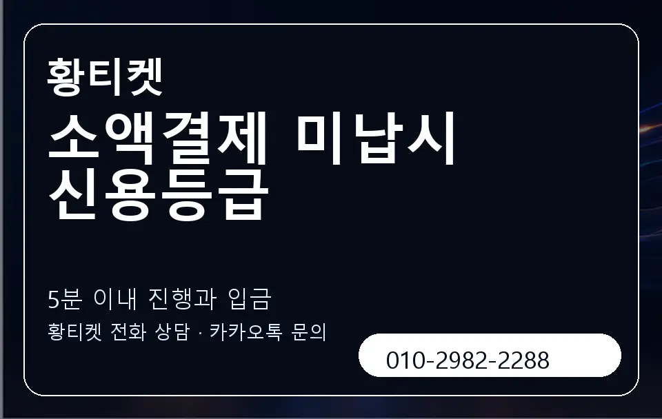 소액결제 미납시 신용등급 황티켓 캐러셀 6