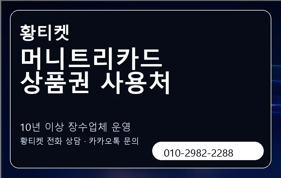 머니트리카드 상품권 사용처 황티켓 캐러셀 5