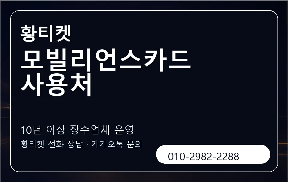 모빌리언스카드 사용처 황티켓 캐러셀 5