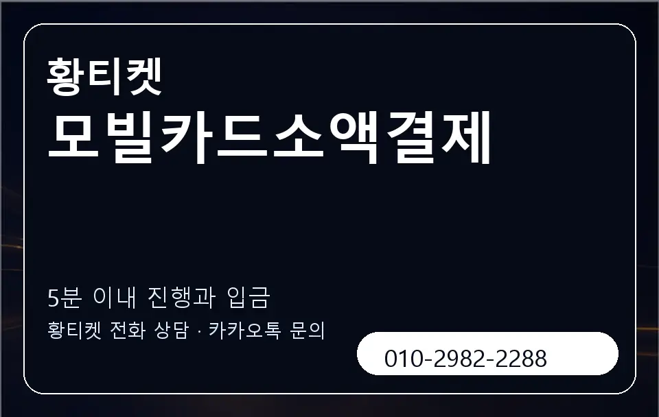 모빌카드소액결제 황티켓 캐러셀 6
